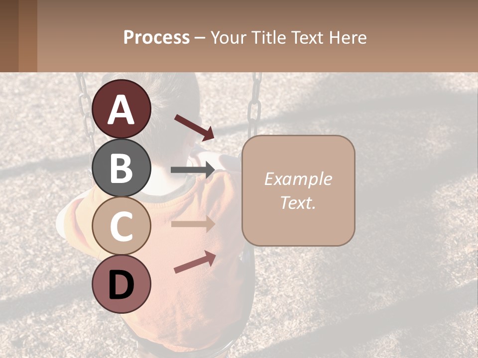 A Little Boy Sitting On A Swing In A Playground PowerPoint Template