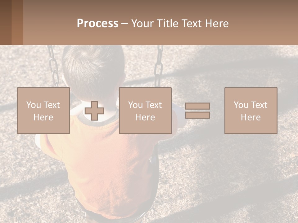 A Little Boy Sitting On A Swing In A Playground PowerPoint Template