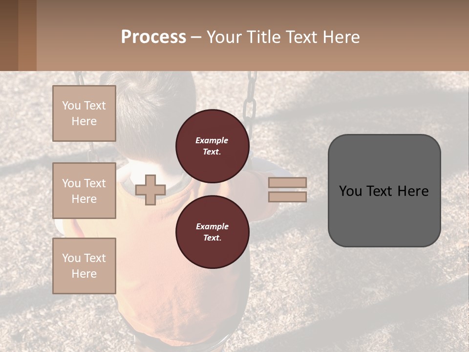 A Little Boy Sitting On A Swing In A Playground PowerPoint Template