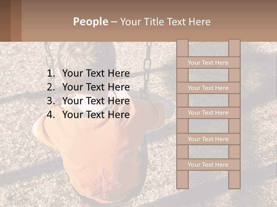 A Little Boy Sitting On A Swing In A Playground PowerPoint Template