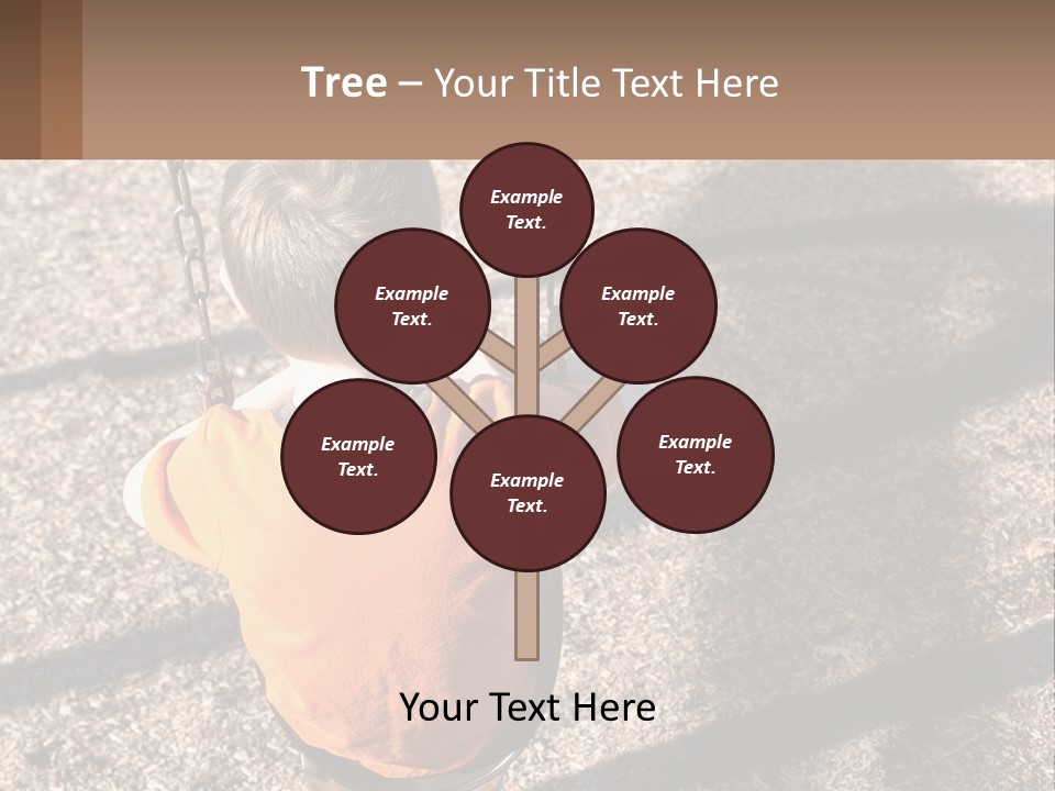 A Little Boy Sitting On A Swing In A Playground PowerPoint Template