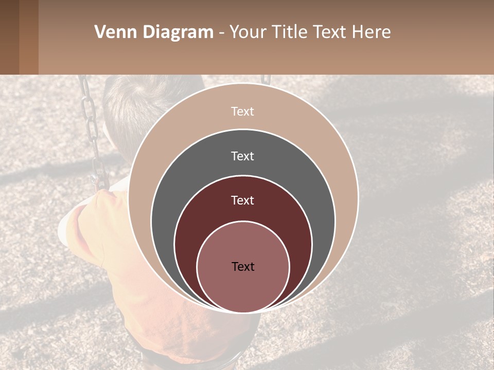 A Little Boy Sitting On A Swing In A Playground PowerPoint Template