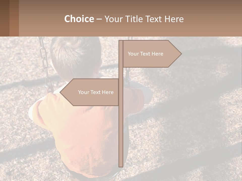 A Little Boy Sitting On A Swing In A Playground PowerPoint Template