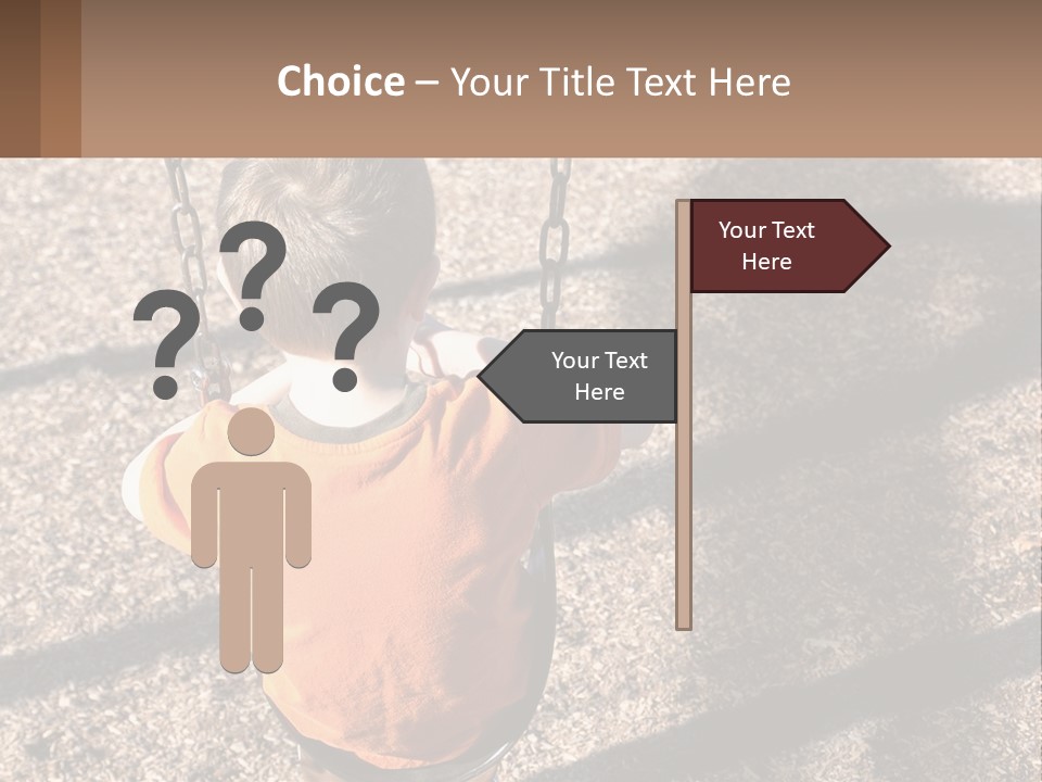 A Little Boy Sitting On A Swing In A Playground PowerPoint Template