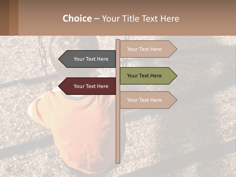 A Little Boy Sitting On A Swing In A Playground PowerPoint Template