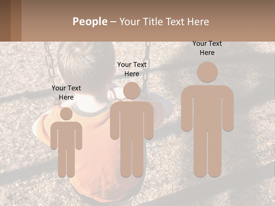 A Little Boy Sitting On A Swing In A Playground PowerPoint Template