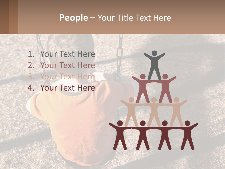 A Little Boy Sitting On A Swing In A Playground PowerPoint Template