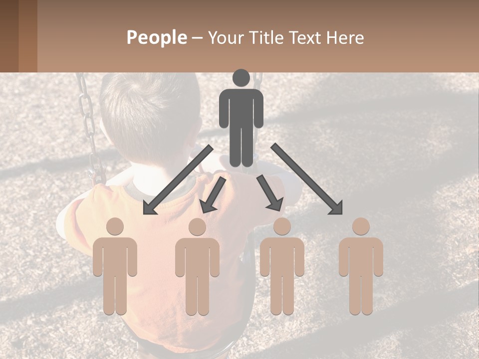 A Little Boy Sitting On A Swing In A Playground PowerPoint Template