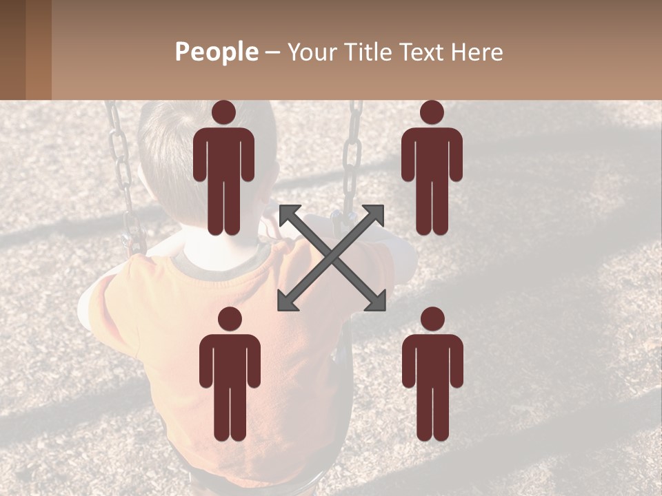 A Little Boy Sitting On A Swing In A Playground PowerPoint Template