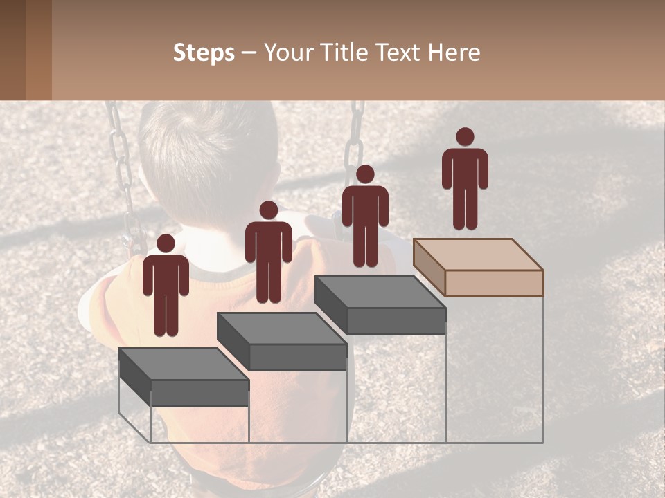 A Little Boy Sitting On A Swing In A Playground PowerPoint Template