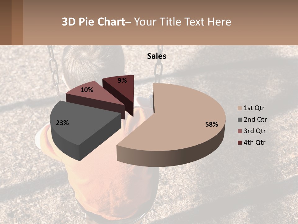 A Little Boy Sitting On A Swing In A Playground PowerPoint Template