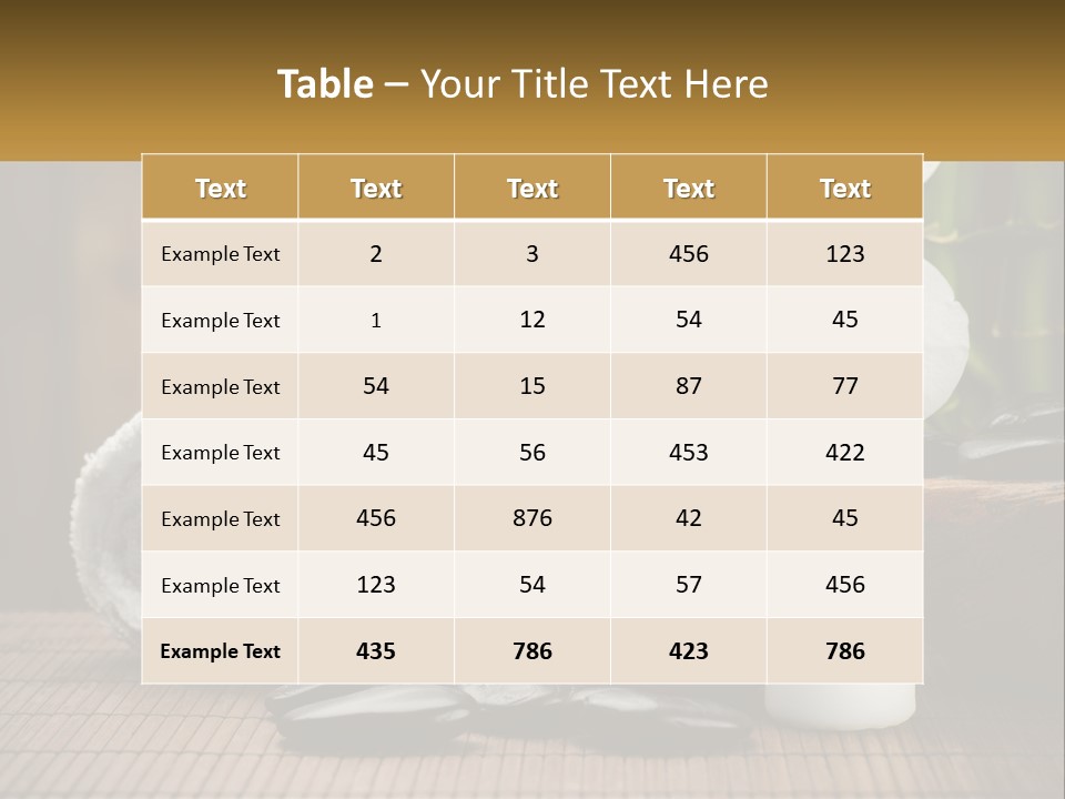 A White Candle And Some Black Rocks On A Table PowerPoint Template