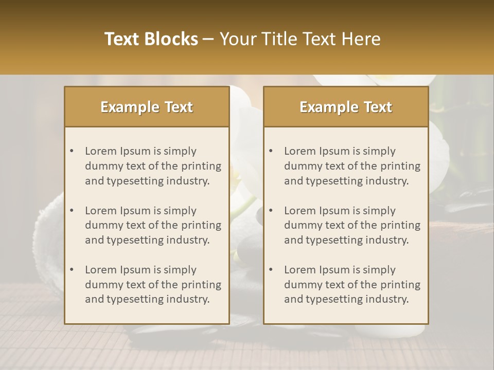 A White Candle And Some Black Rocks On A Table PowerPoint Template