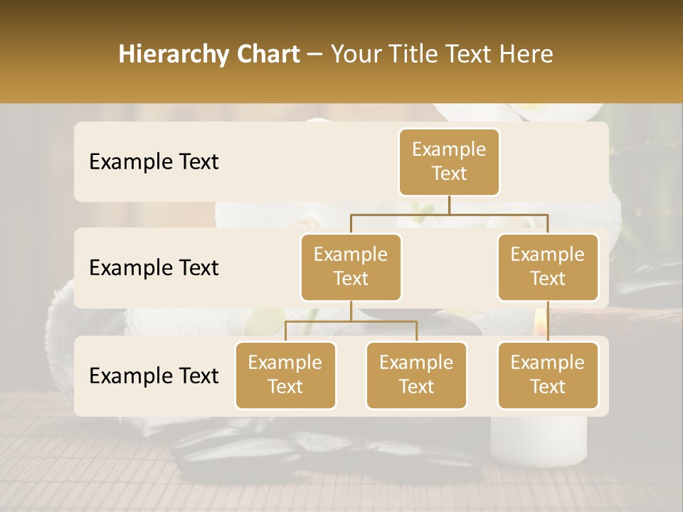 A White Candle And Some Black Rocks On A Table PowerPoint Template