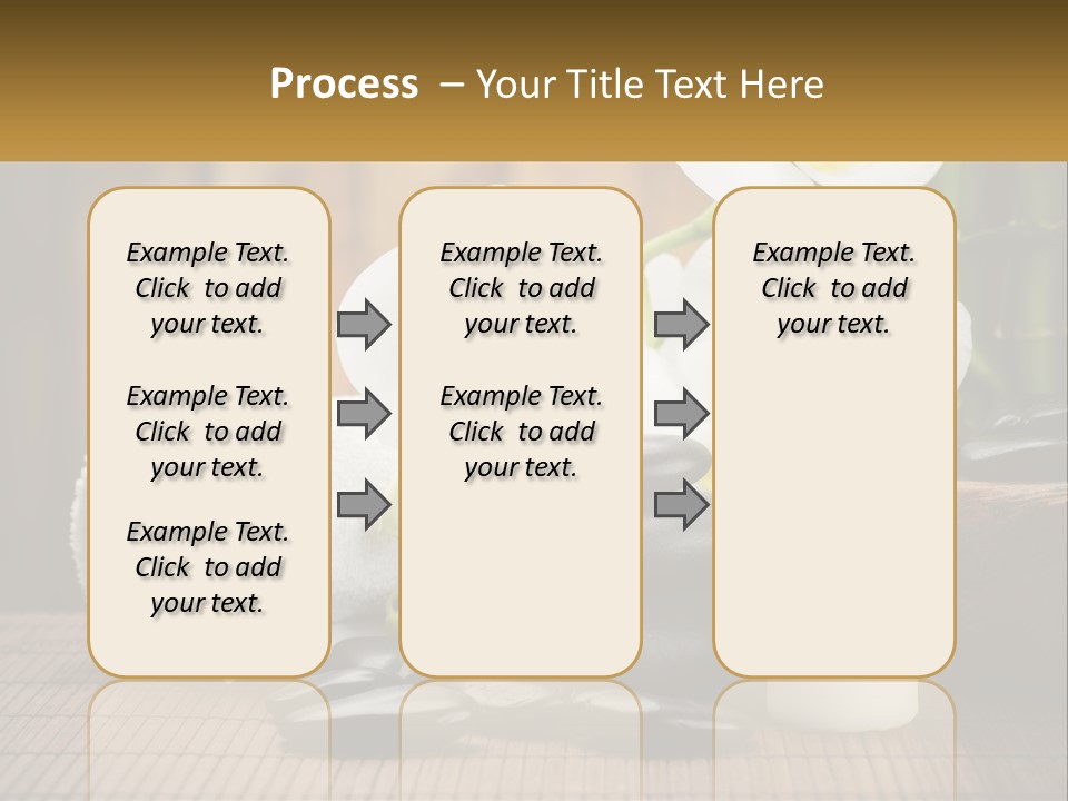 A White Candle And Some Black Rocks On A Table PowerPoint Template