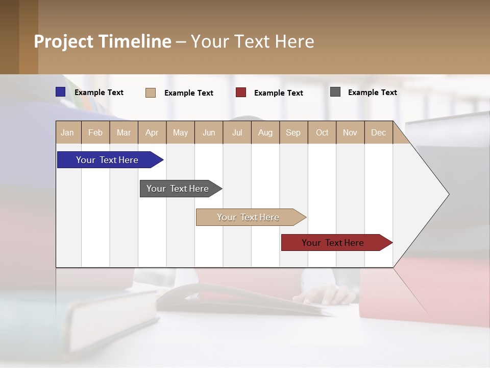 A Young Boy Sitting At A Table With A Pile Of Books PowerPoint Template