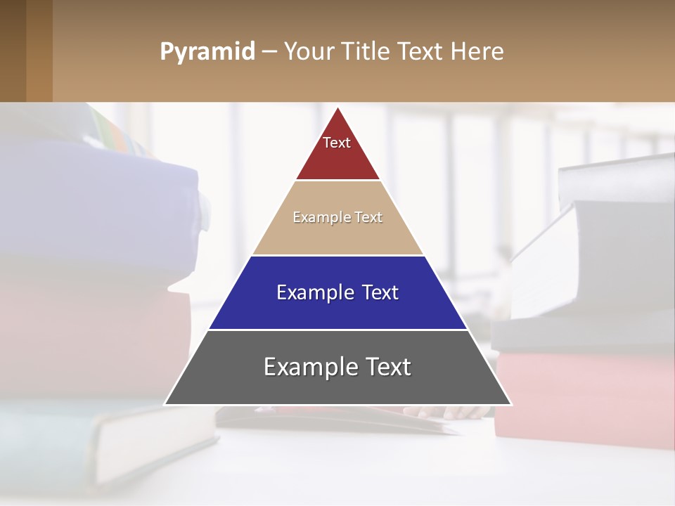 A Young Boy Sitting At A Table With A Pile Of Books PowerPoint Template