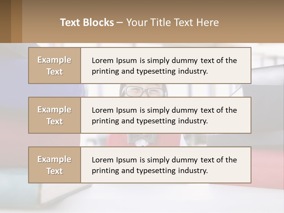 A Young Boy Sitting At A Table With A Pile Of Books PowerPoint Template