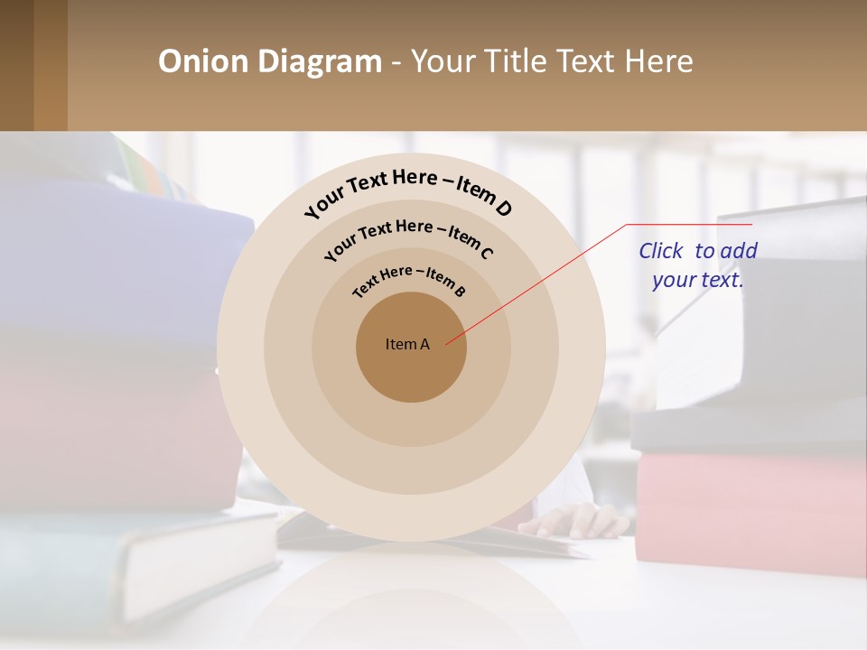 A Young Boy Sitting At A Table With A Pile Of Books PowerPoint Template