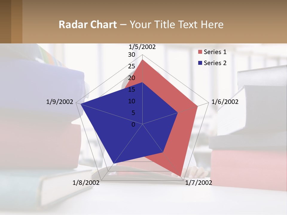 A Young Boy Sitting At A Table With A Pile Of Books PowerPoint Template