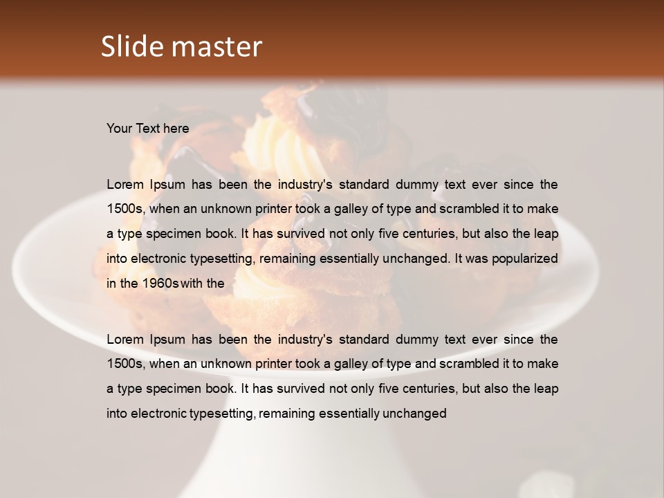 A Plate Of Pastries On A Table With Flowers PowerPoint Template