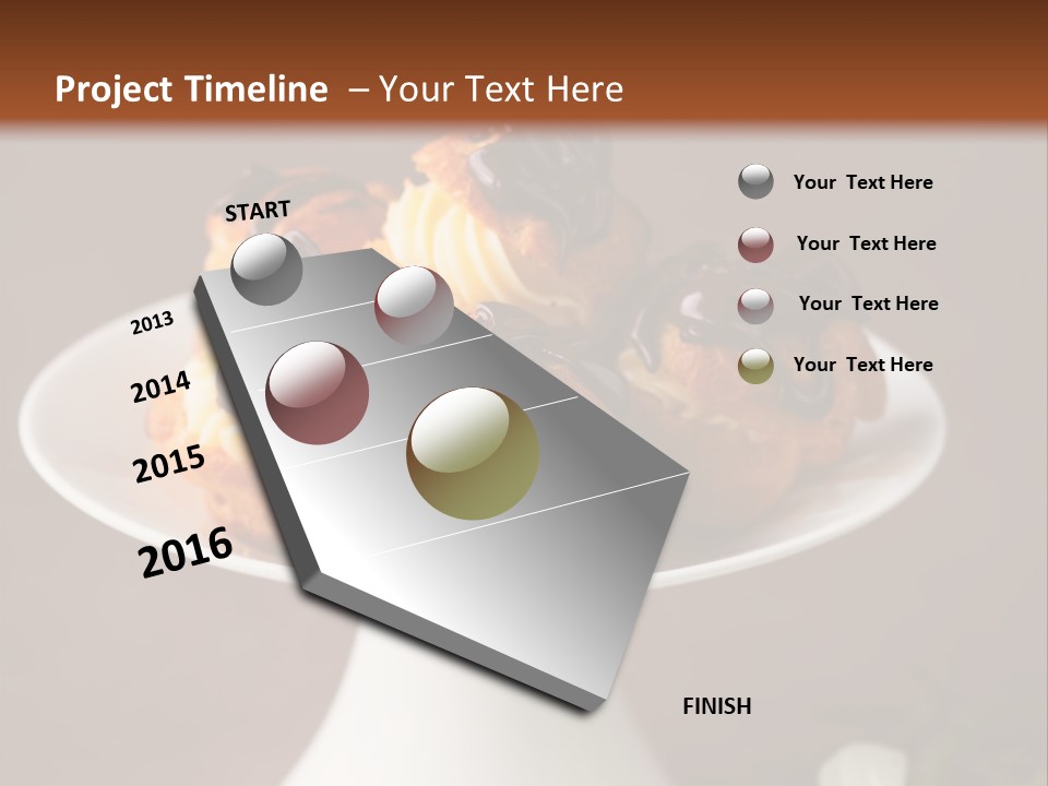 A Plate Of Pastries On A Table With Flowers PowerPoint Template