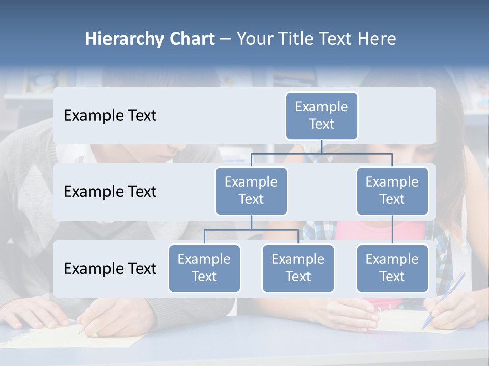 A Man And A Woman Sitting At A Table Writing PowerPoint Template
