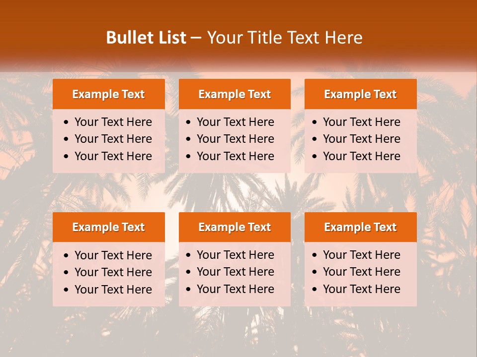 A Group Of Palm Trees With The Sun In The Background PowerPoint Template