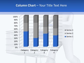 A Person Pushing A Shopping Cart With A Blue Label On It PowerPoint Template