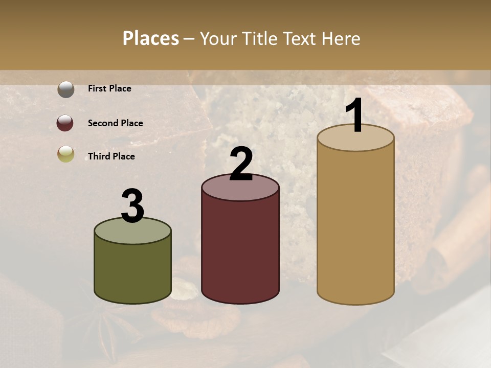 A Loaf Of Bread With Nuts On A Cutting Board PowerPoint Template