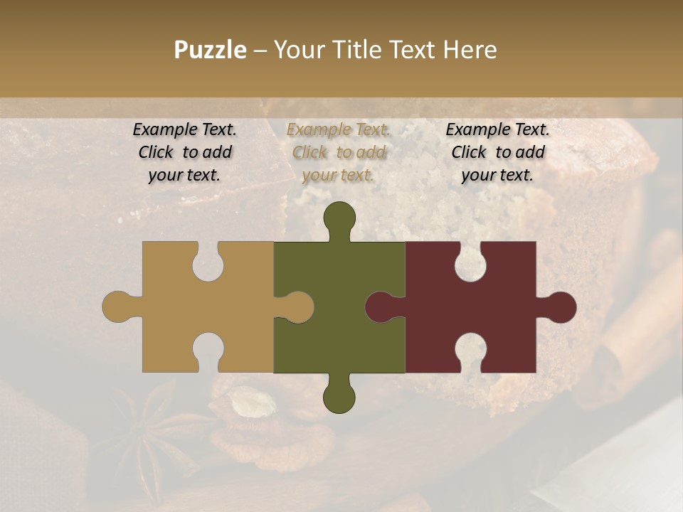 A Loaf Of Bread With Nuts On A Cutting Board PowerPoint Template