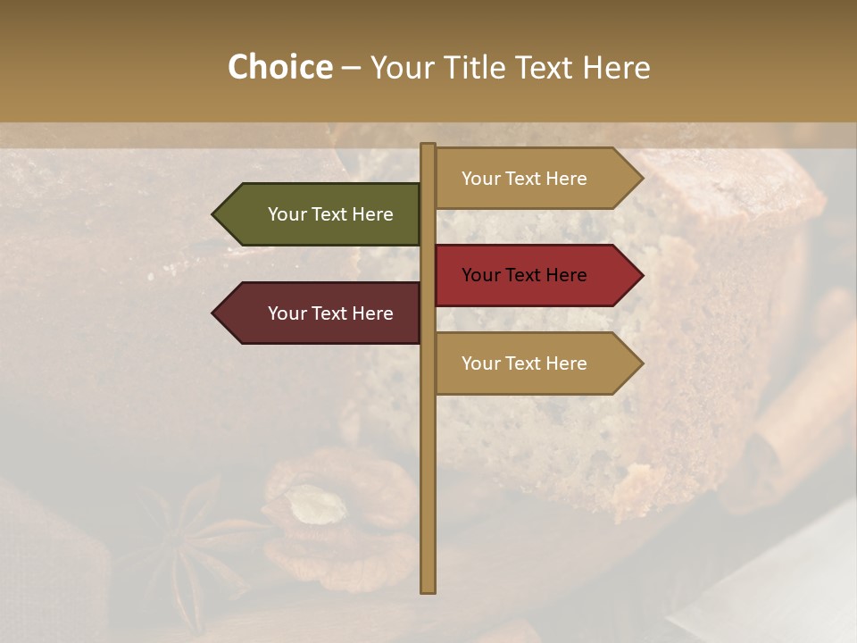 A Loaf Of Bread With Nuts On A Cutting Board PowerPoint Template