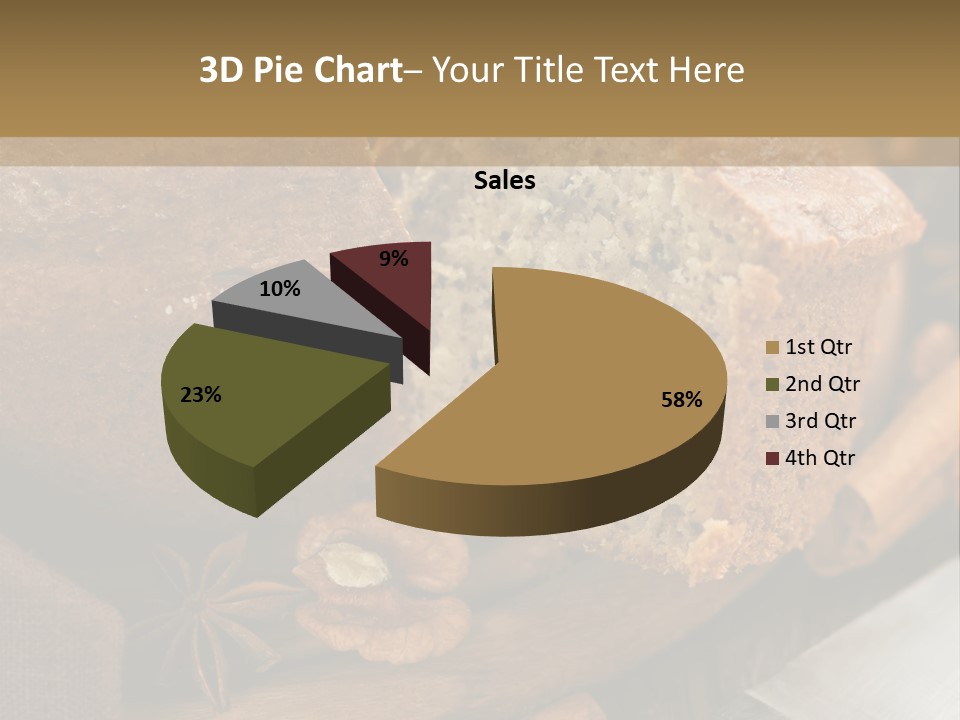 A Loaf Of Bread With Nuts On A Cutting Board PowerPoint Template