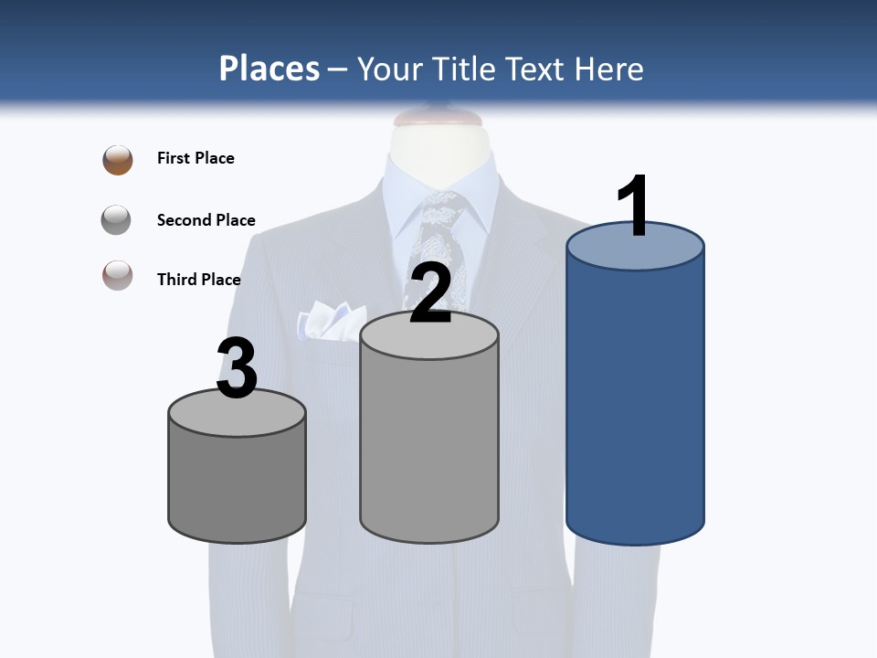 A Blue Suit And Tie On A Mannequin PowerPoint Template