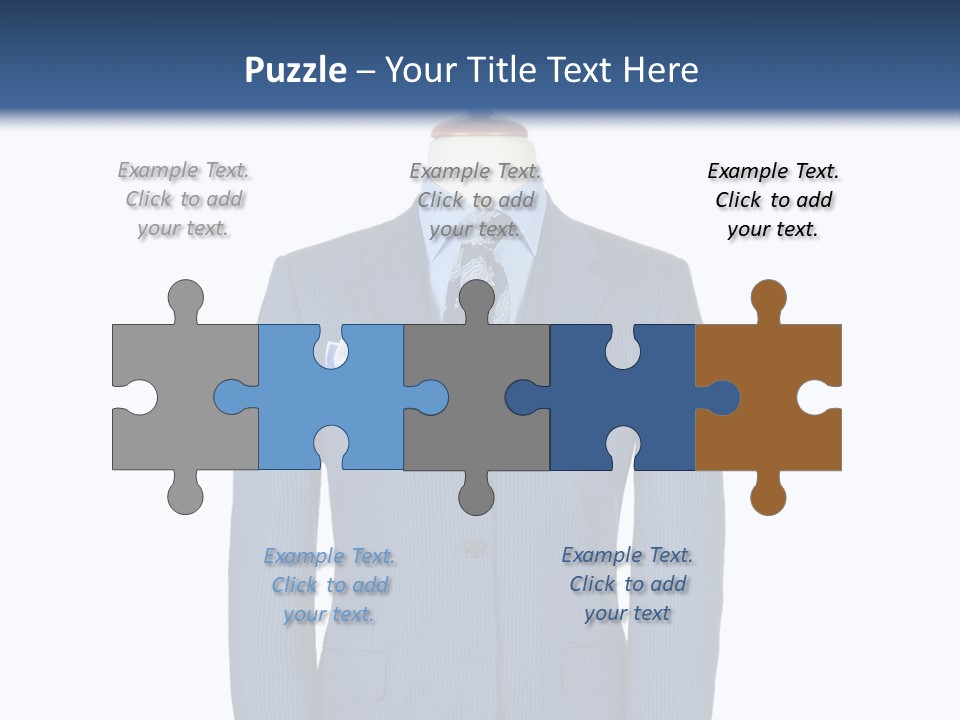 A Blue Suit And Tie On A Mannequin PowerPoint Template