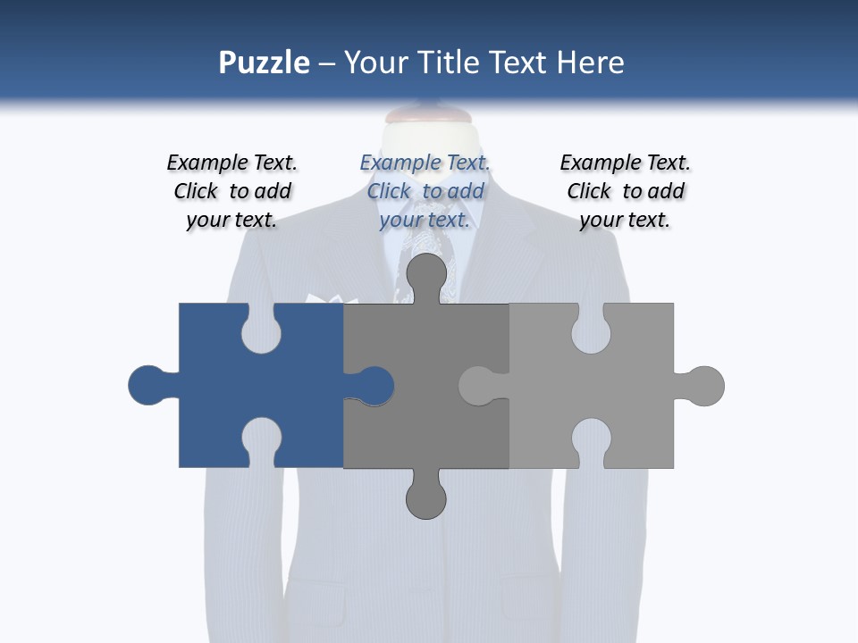 A Blue Suit And Tie On A Mannequin PowerPoint Template