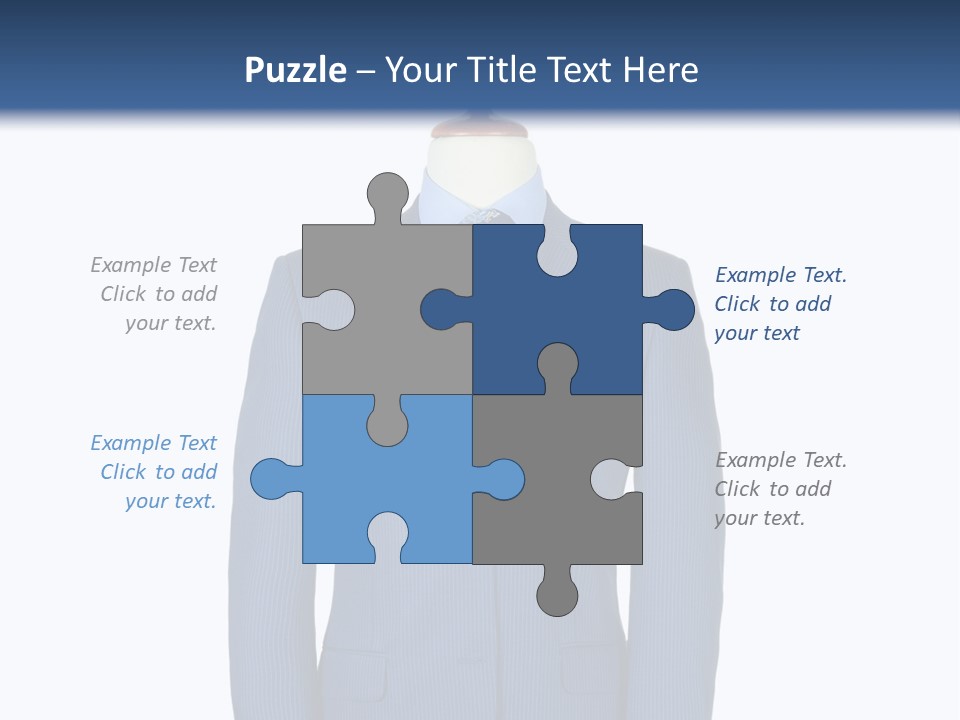 A Blue Suit And Tie On A Mannequin PowerPoint Template