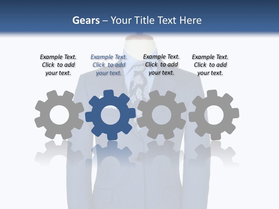 A Blue Suit And Tie On A Mannequin PowerPoint Template