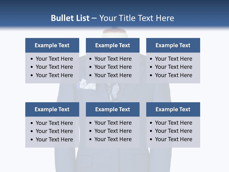 A Blue Suit And Tie On A Mannequin PowerPoint Template