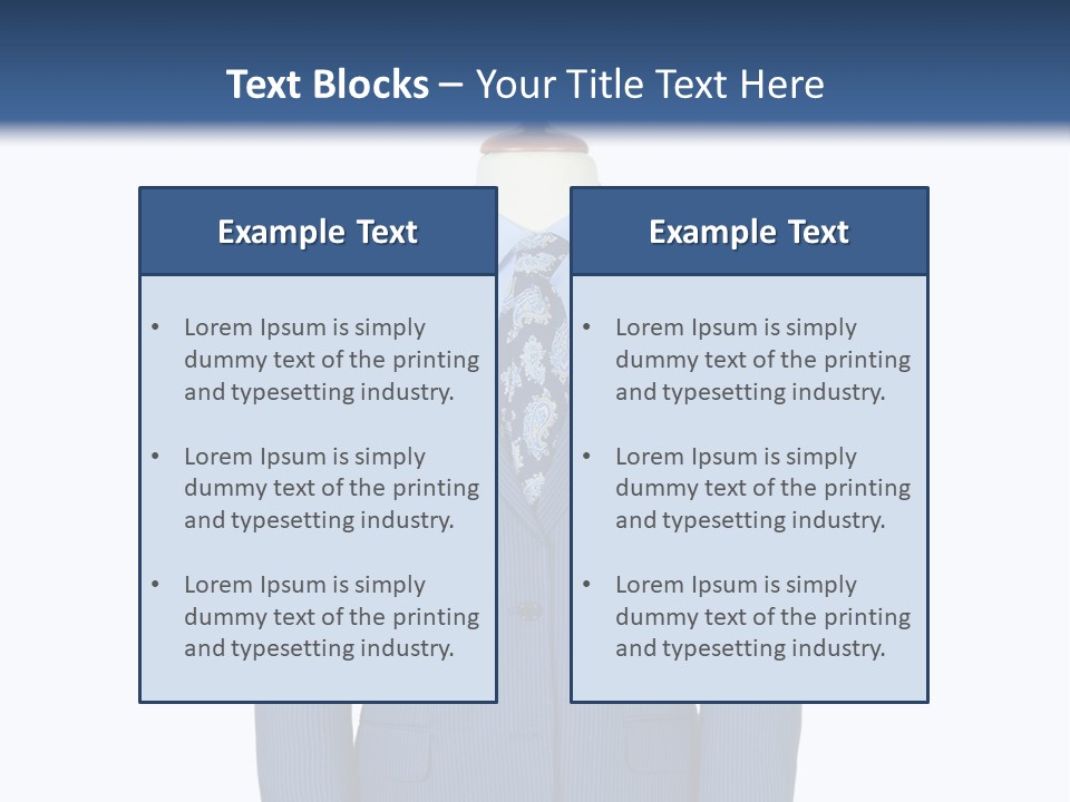 A Blue Suit And Tie On A Mannequin PowerPoint Template