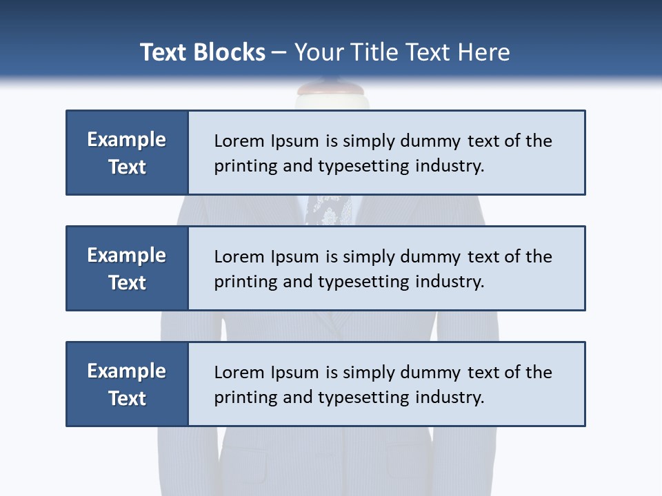 A Blue Suit And Tie On A Mannequin PowerPoint Template