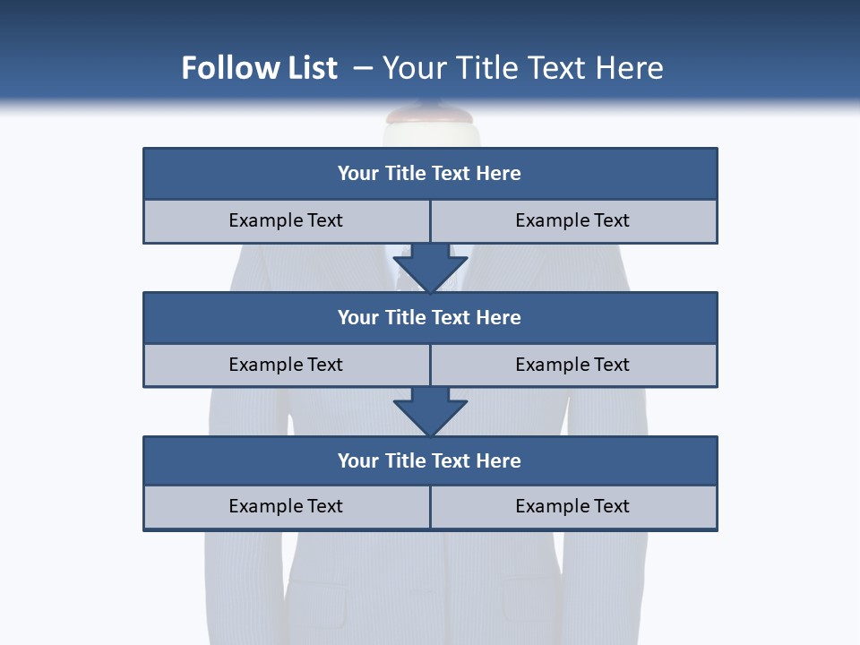 A Blue Suit And Tie On A Mannequin PowerPoint Template