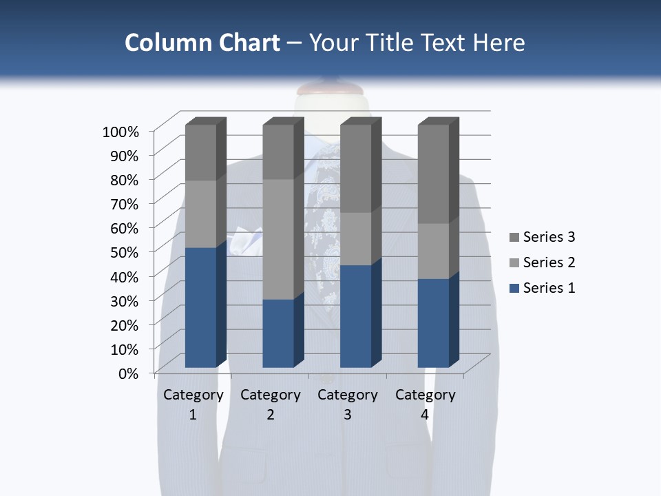 A Blue Suit And Tie On A Mannequin PowerPoint Template