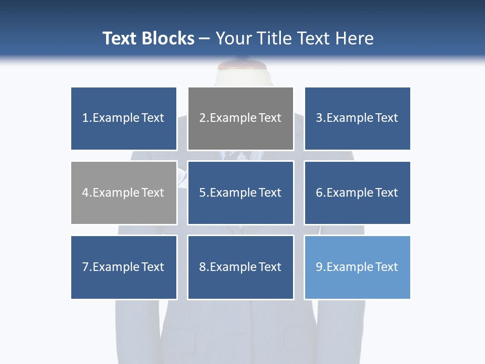 A Blue Suit And Tie On A Mannequin PowerPoint Template