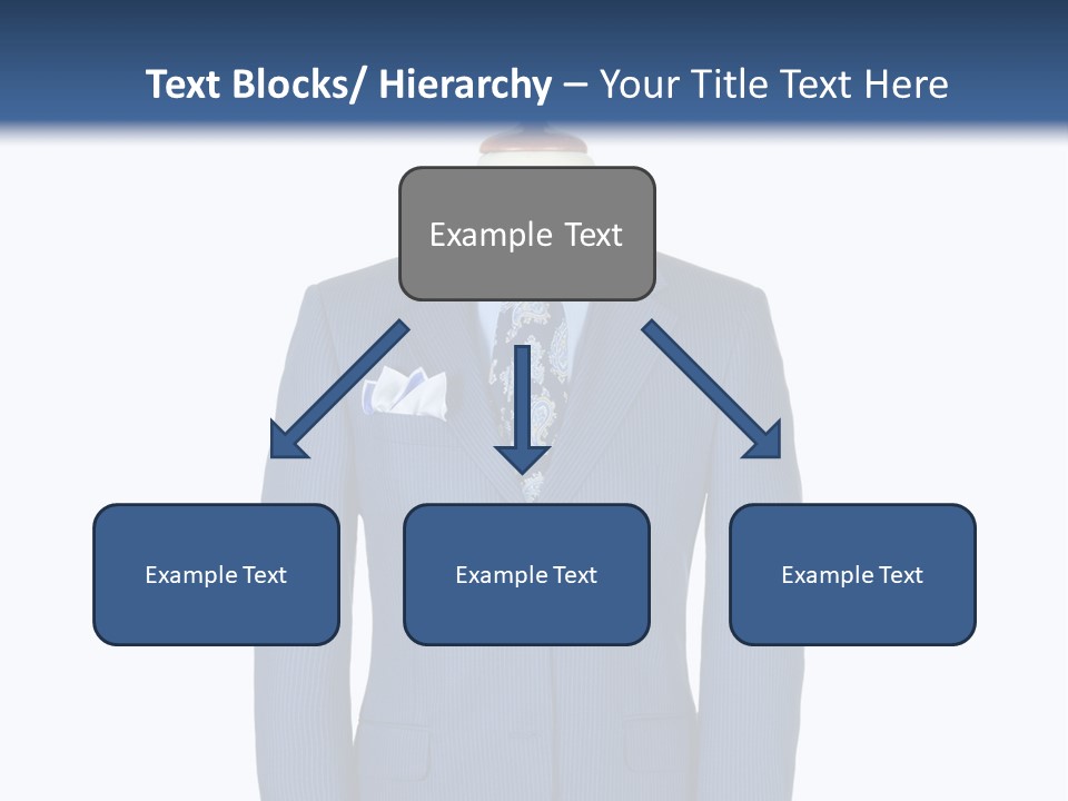 A Blue Suit And Tie On A Mannequin PowerPoint Template