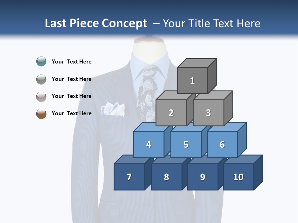 A Blue Suit And Tie On A Mannequin PowerPoint Template