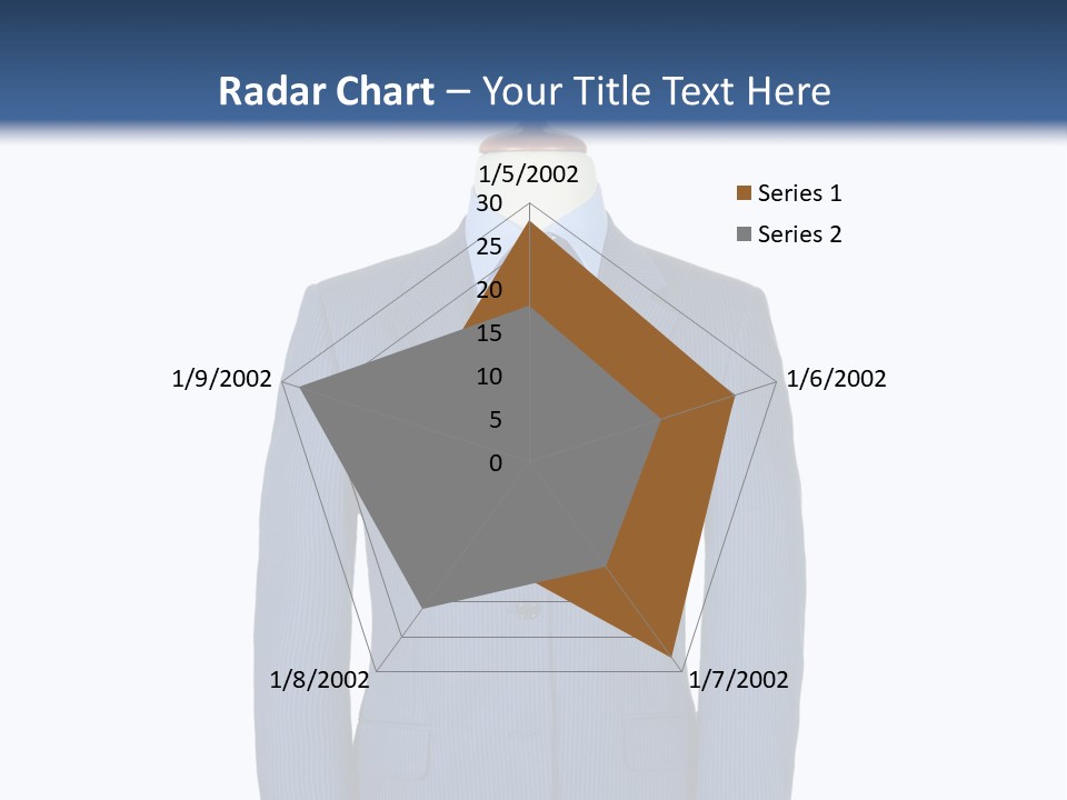 A Blue Suit And Tie On A Mannequin PowerPoint Template