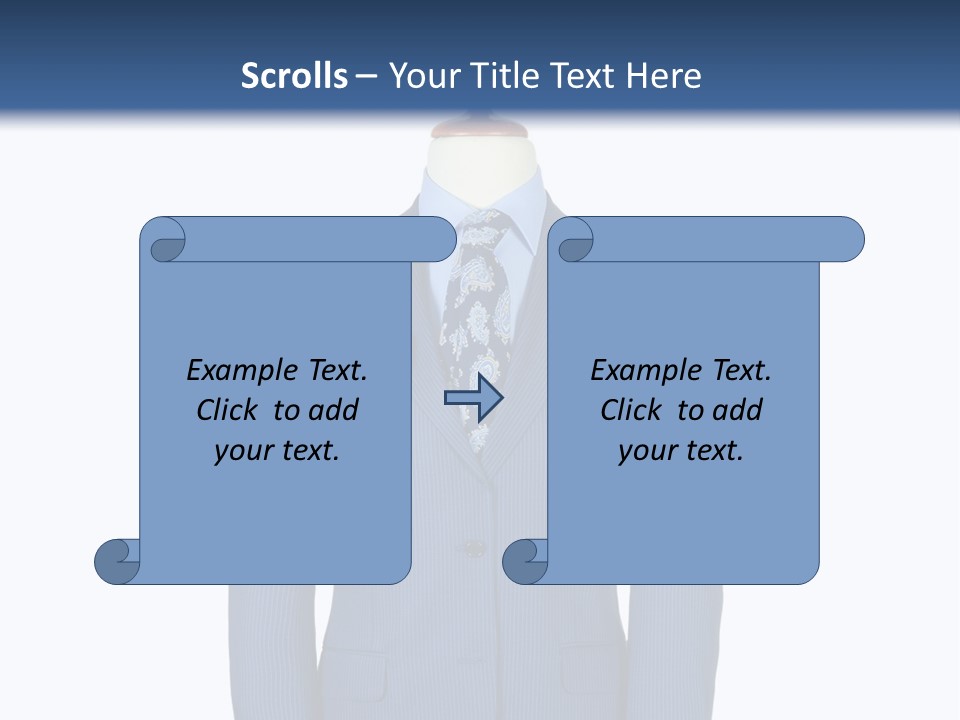 A Blue Suit And Tie On A Mannequin PowerPoint Template