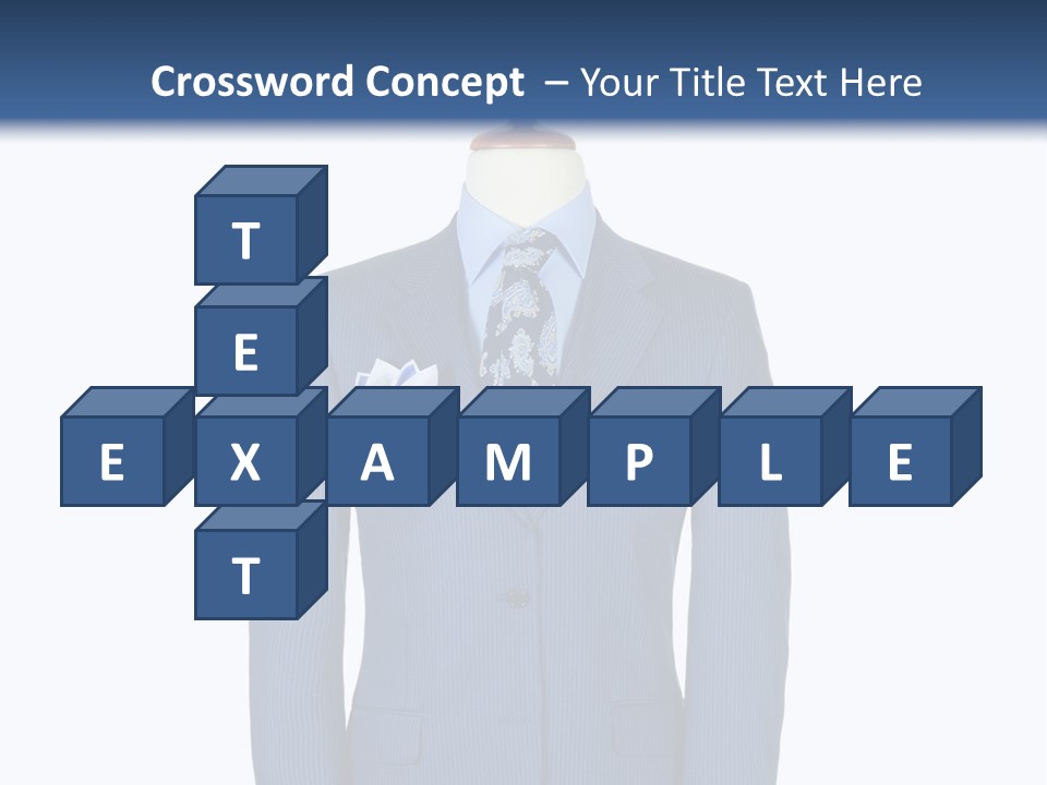 A Blue Suit And Tie On A Mannequin PowerPoint Template