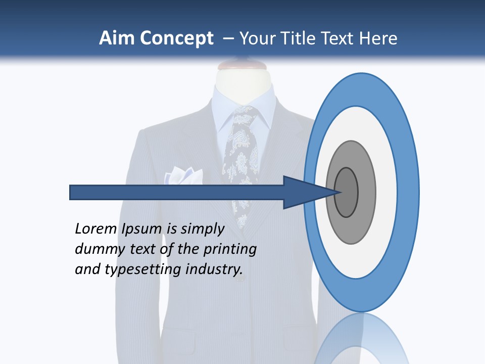 A Blue Suit And Tie On A Mannequin PowerPoint Template